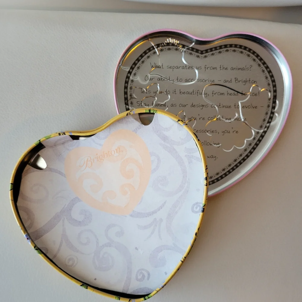 Brighton Heart-Shaped Tin ~ Pretty Boho Floral Pattern ~ VGUC